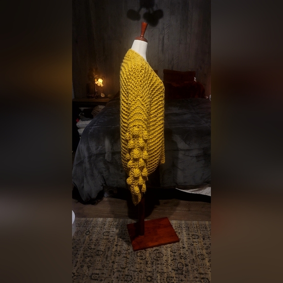 Wish List Chunky Mustard Yellow Balloon Sleeve Sweater – Size M/L - Picture 6 of 7